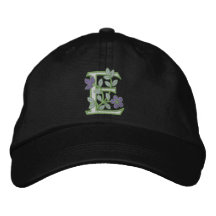 Blumen-Monogramm-Initiale E Baseballcap