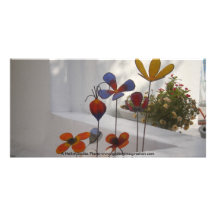 Blumen-Mykonos, Griechenland Photokartenvorlage