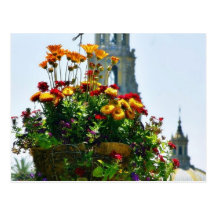 Blumen-Pflanzer-Hauben-Türme Postkarten