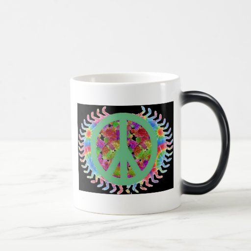 Blumen-Power-Friedenszeichen-verwandelnder Becher Kaffee Haferl