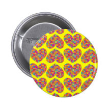 Blumen-Power-Herzen Anstecknadelbuttons
