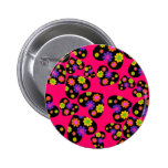 Blumen-Power-Herzen Button