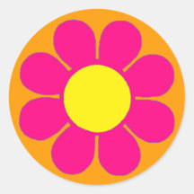 Blumen-Power Runde Sticker
