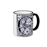 Blumen-Rebe-Buchstabe "C" im Blau - Becher Teetasse