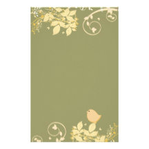 Blumen- u. niedlicher Vogel Druckpapiere