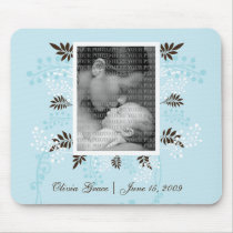 Blumen- und Farn FOTO-Schablone (blau) mousepads