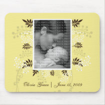 Blumen- und Farn FOTO-Schablone (Gelb) mousepads