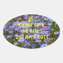 Blumenbitte Save the Date Aufkleber