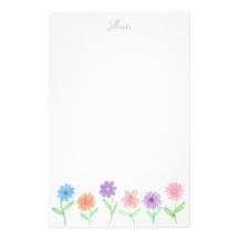Blumenbriefpapier - personalisiert individuelles büropapier