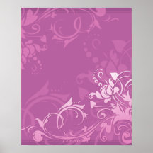 Blumenentwurf des hübschen rosa Strudels Poster