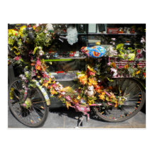 Blumenfahrradpostkarte