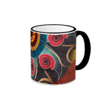 Blumenfarbabstrakte vektorkaffeetasse