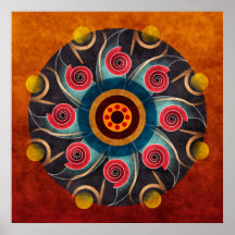 Blumenfarbabstrakter vektorkunst-Druck Poster