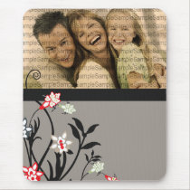 BlumenIllustration_5 mit FOTO-Schablone Mousepad mousepads