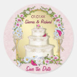 Blumenkuchen-Hochzeit Runder Sticker