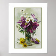 Blumenmalerei. Paul de Longpré. Kunst-Plakat