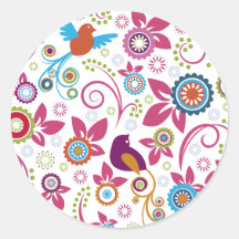 Blumenmuster Runder Aufkleber