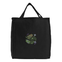BlumenrollenHoodie Bestickte Einkaufstasche