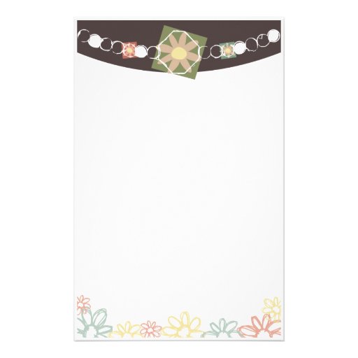 Blumenschmuck-Halskettenbriefpapier Personalisiertes Büropapier