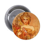 Blumenstrauß Alphonse (Alfons) Mucha Buttons