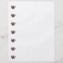 Blumenstrauß der lila Orchideen mit Farnen Flyerdruck