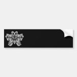 BlumenWirbels-Schmetterling - Schwarzes u. Weiß Autosticker