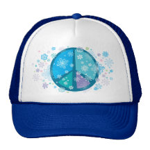 Blumiger Friedenszeichen Hut Trucker Kappe