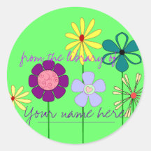 Blumiges ex Libris Buchzeichen Runde Sticker