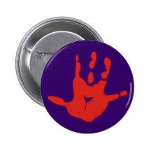 Blut Hand Abdruck blood hand mark Anstecknadelbutton