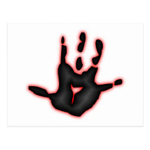 Blut Hand Abdruck blood hand mark Postkarte