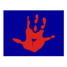 Blut Hand Abdruck blood hand mark Postkarten