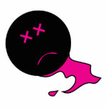 Blutender rosa toter smiley fotostatue