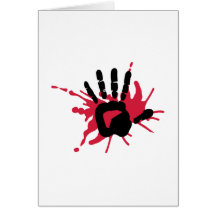 Blutige Hand Grußkarte