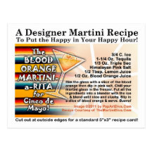 Blutorange-Martinis Margarita Cinco Des Mayo Karte Postkarte