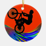 BMX auf Regenbogen-Straße Weihnachtsornament