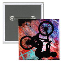 BMX auf rostigem Schmutz Anstecknadelbuttons
