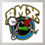 BMX eins Trick übergeben Posterdrucke