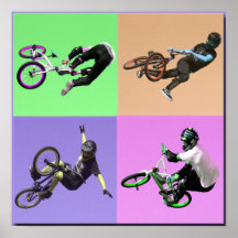 BMX extreme Pop-Kunst, Copyright Karen J Williams Posterdrucke