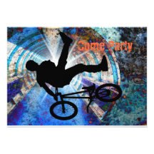 BMX in einem Schmutz-Tunnel Personalisierte Einladungskarte