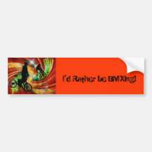 BMXers im roten und orange Grunge-Wirbel Autosticker