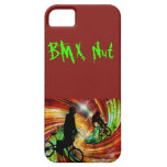 BMXers im roten und orange Grunge-Wirbel iPhone 5 Etui