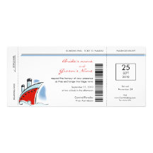 Boarding-Durchlauf-Kreuzfahrt-Hochzeits-Einladunge