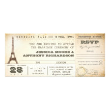 Boardingdurchlaufhochzeits-Karteneinladungen PARIS