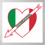 Bocce Ball-Italien-Flagge Plakat