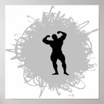 Bodybuildings-Gekritzel-Art Poster