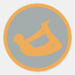Bogen-Pose-Yoga Runder Sticker