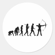 Bogenschießen-Evolution eines Bogenschießen-Bogens Runder Aufkleber
