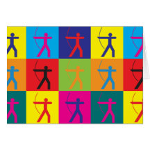 Bogenschießen-Pop-Kunst Grußkarte