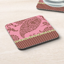 Boho rosa Paisley Untersetzer