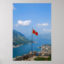 Boka Kotorska in Montenegro-Druck Plakat